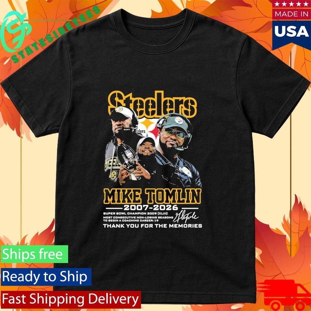 Mike Tomlin Steelers 2007 2026 Thank You For The Memories Shirt Unisex , , , Long Sleeve Tee