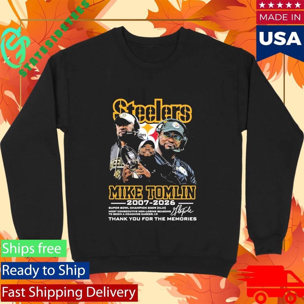 Mike Tomlin Steelers 2007 2026 Thank You For The Memories Shirt Unisex , , , Long Sleeve Tee