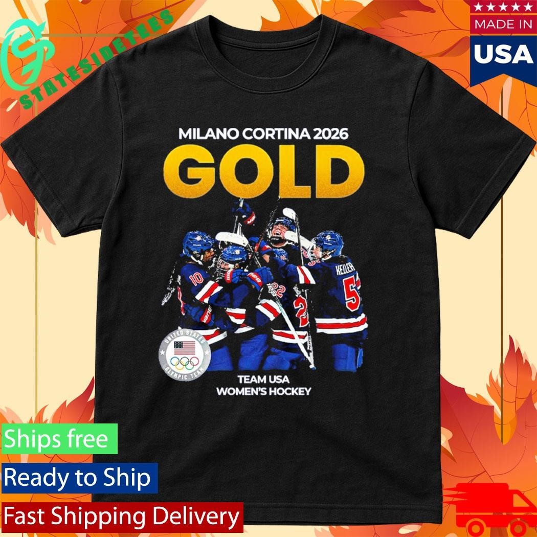 Milano Cortina 2026 Gold Team Usa Women’s Hockey Gold Medal Shirt Unisex , , , Long Sleeve Tee