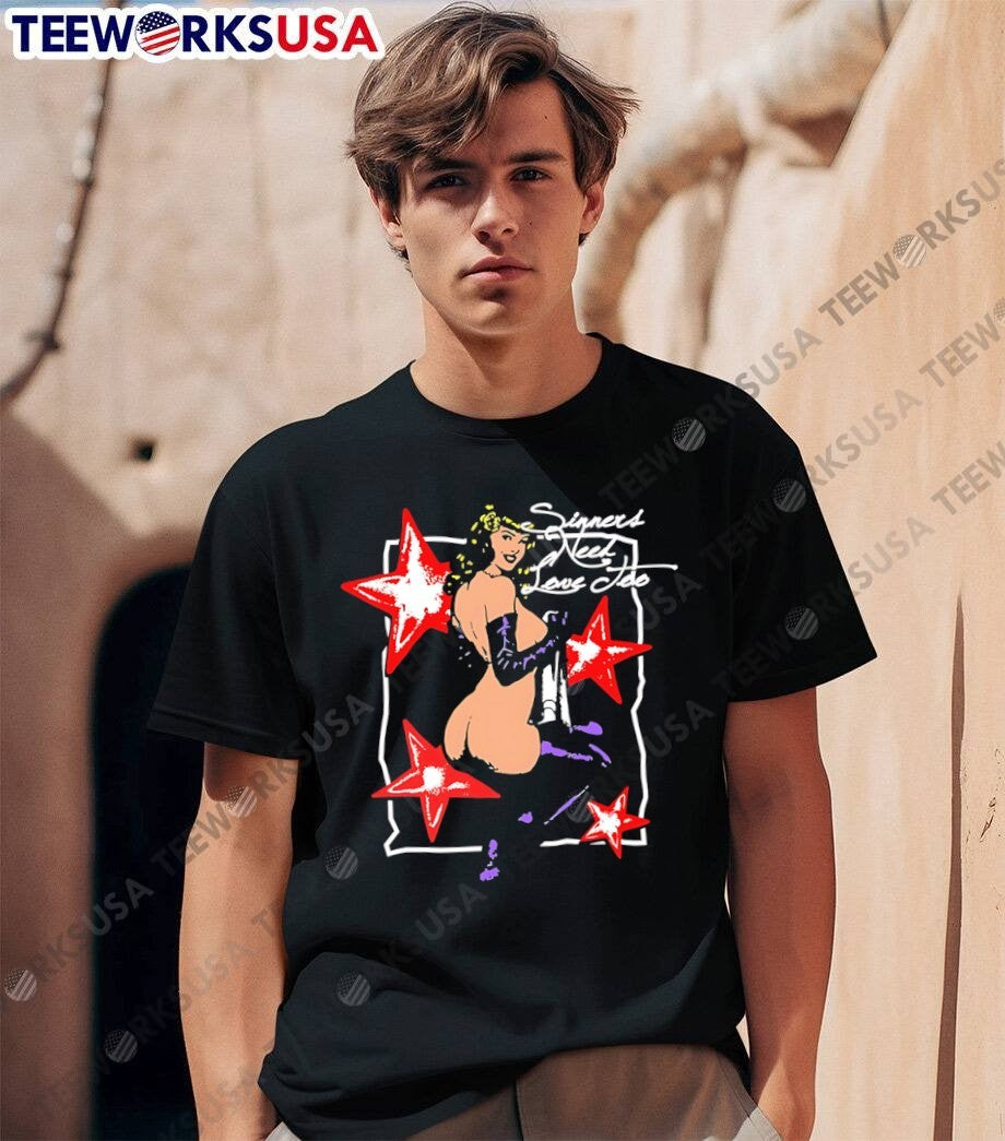Misery Worldwide Art & Graphic Department Pinup Woman Sinners Need Love Too T-Shirt