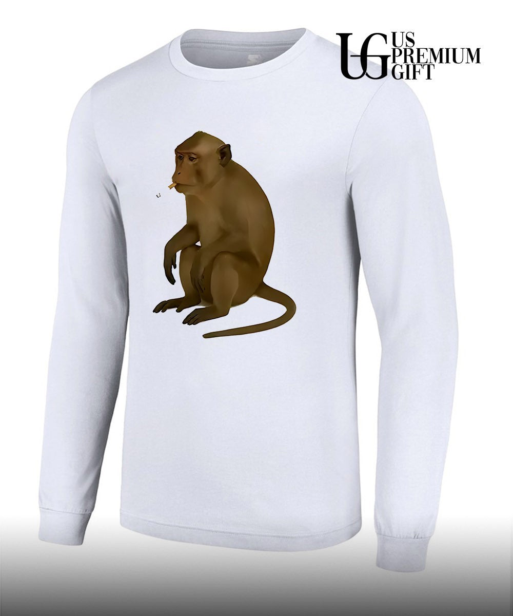 Monkey smoking cigarette meme shirt