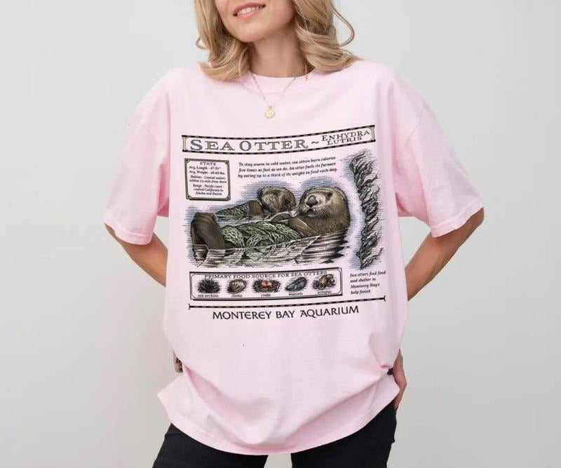 Monterey Bay Aquarium Otter Shirt Daily Hot Hit Casual T-Shirts