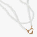 Moonstone Beaded Heart Clasp Necklace T-Shirts
