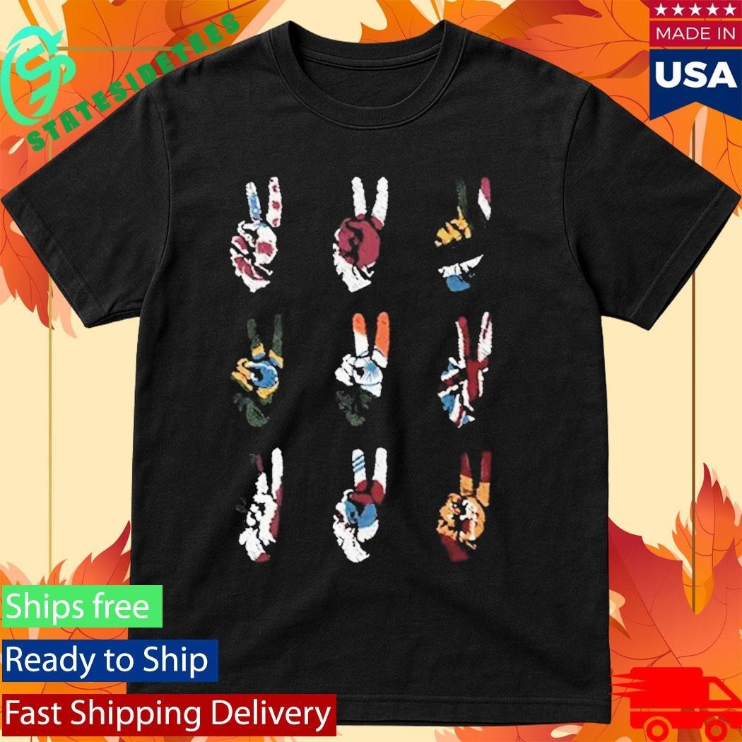 Multi Peace Hand Shirt Unisex , , , Long Sleeve Tee