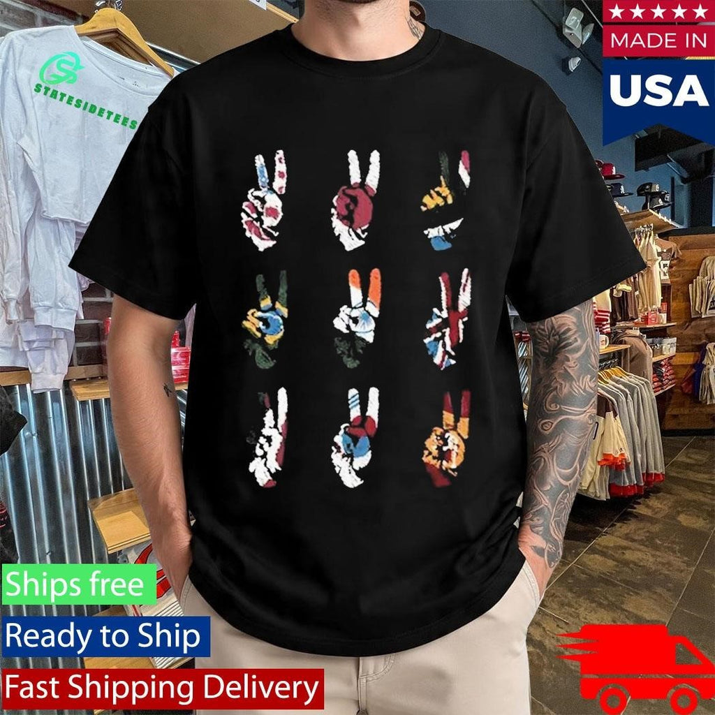 Multi Peace Hand Shirt Unisex , , , Long Sleeve Tee