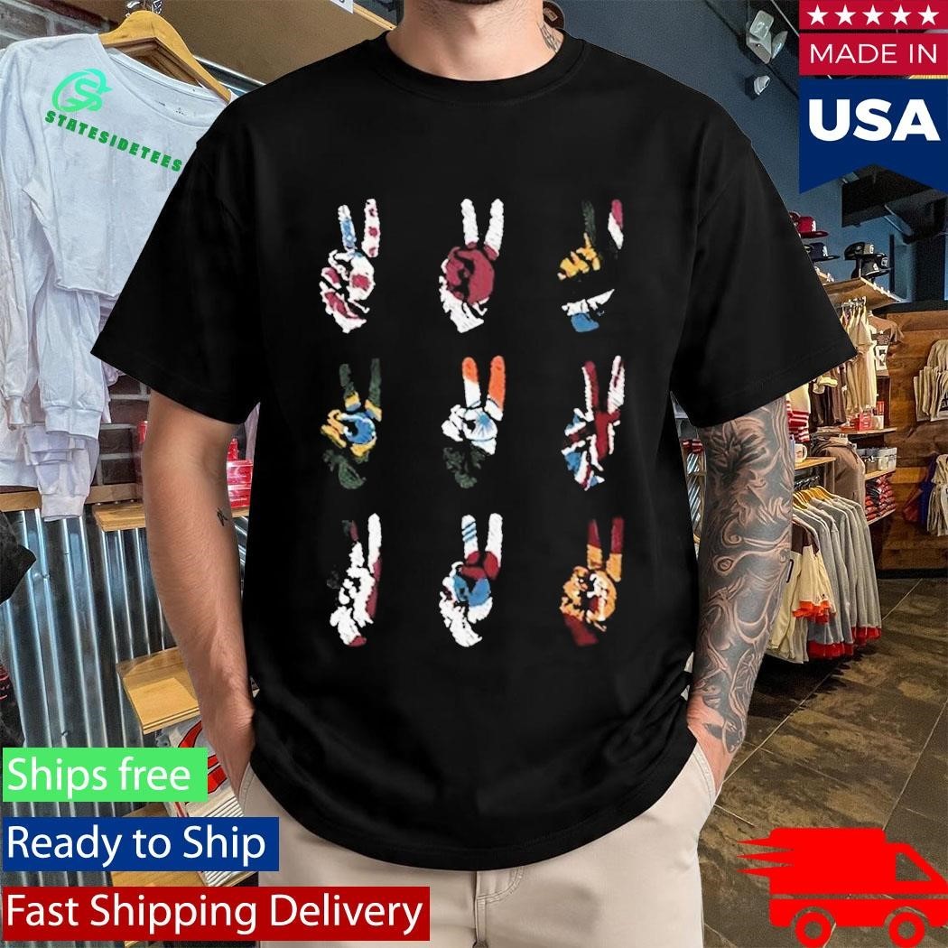 Multi Peace Hand Shirt Unisex , , , Long Sleeve Tee
