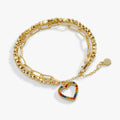 Multicolor Heart Double Layer Adjustable Bracelet T-Shirts