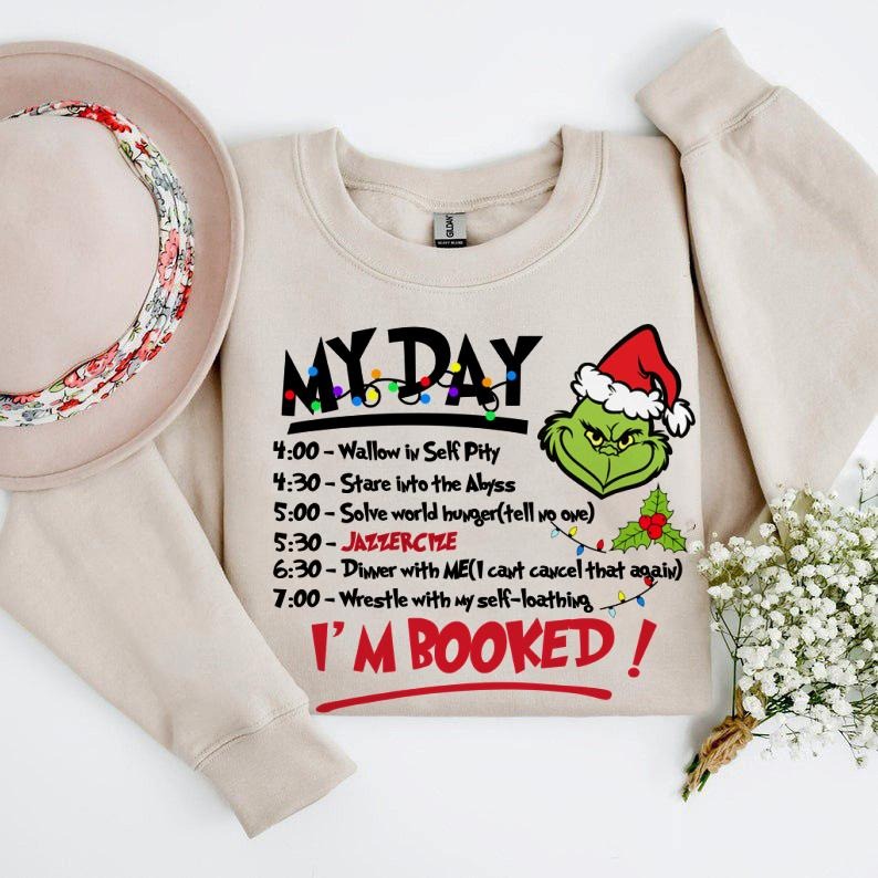 My Day I'M Booked Grinh I'M Booked Retro Movie Grinhmas Movie Lover Funny Grinhmas T-Shirts