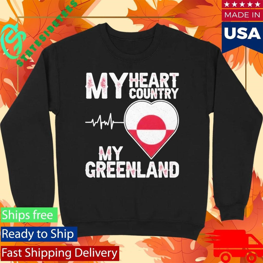 My Heart Country Heartbeat My Greenland Shirt Unisex , , , Long Sleeve Tee