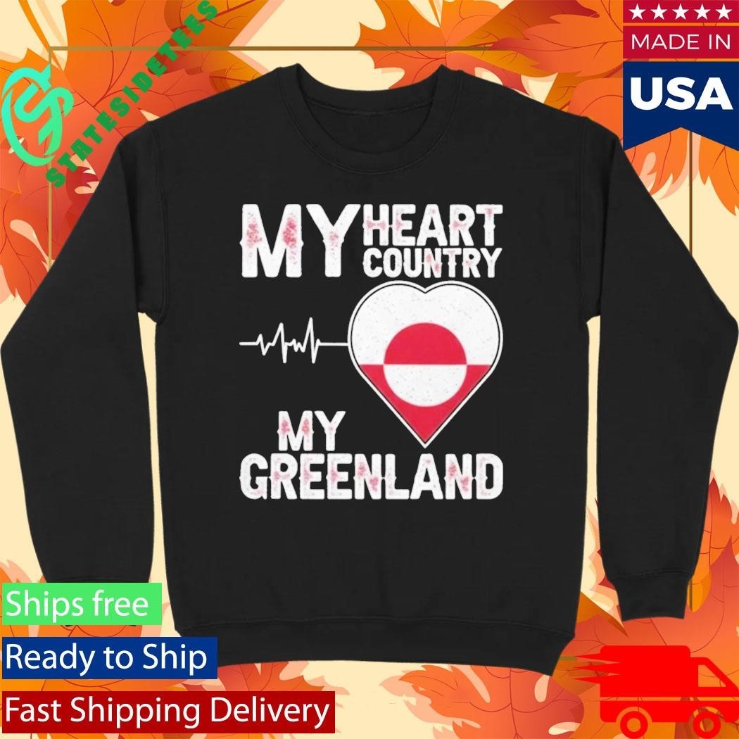 My Heart Country Heartbeat My Greenland Shirt Unisex , , , Long Sleeve Tee