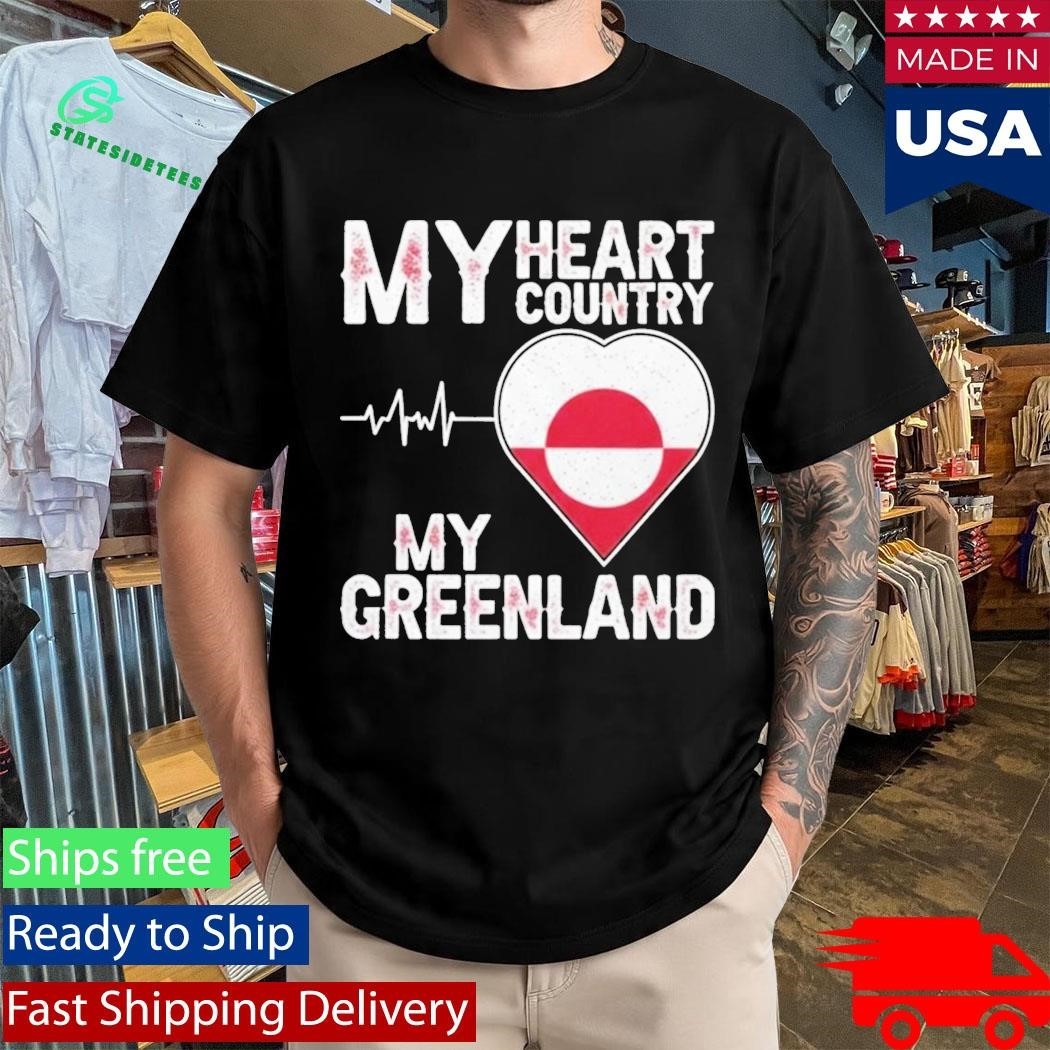 My Heart Country Heartbeat My Greenland Shirt Unisex , , , Long Sleeve Tee