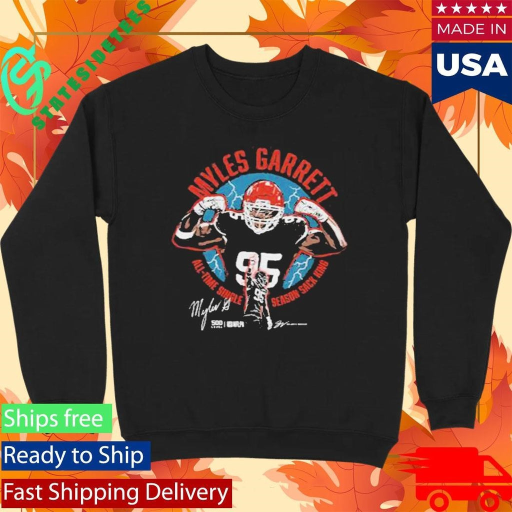 Myles Garrett Cleveland All-Time Sack King Unisex , , , Long Sleeve Tee