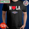 N heart LA New Orleans Pelicans shirt Unisex , , , Long Sleeve Tee