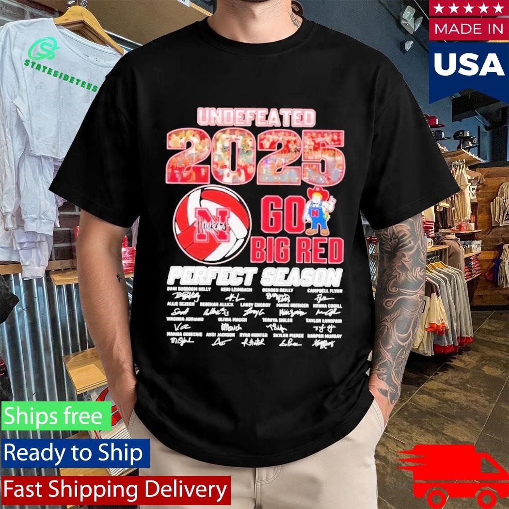Nebraska Volleyball Undefeated 2025 Perfect Season Go Big Red Shirt Unisex , , , Long Sleeve Tee