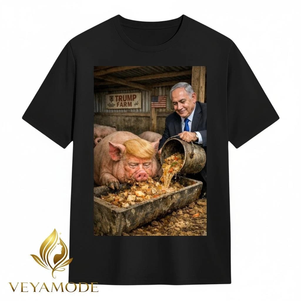 Netanyahu feeds pigs Trump tee Unisex , , , Long Sleeve Tee