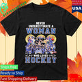 Never Underestimate A Woman Who Loves Hockey USA Team Shirt Unisex , , , Long Sleeve Tee