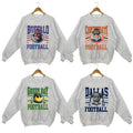 New Retro Varsity All Team Football Gildan Sport Grey Long Sleeve Medium Length Sports Home Town Menswear T-Shirts