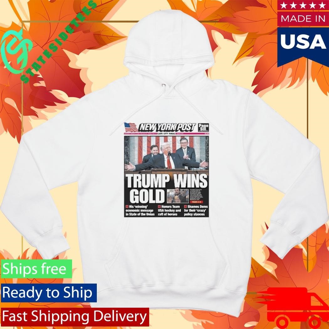 New York Post Trump Wins Gold Cover Shirt Unisex , , , Long Sleeve Tee
