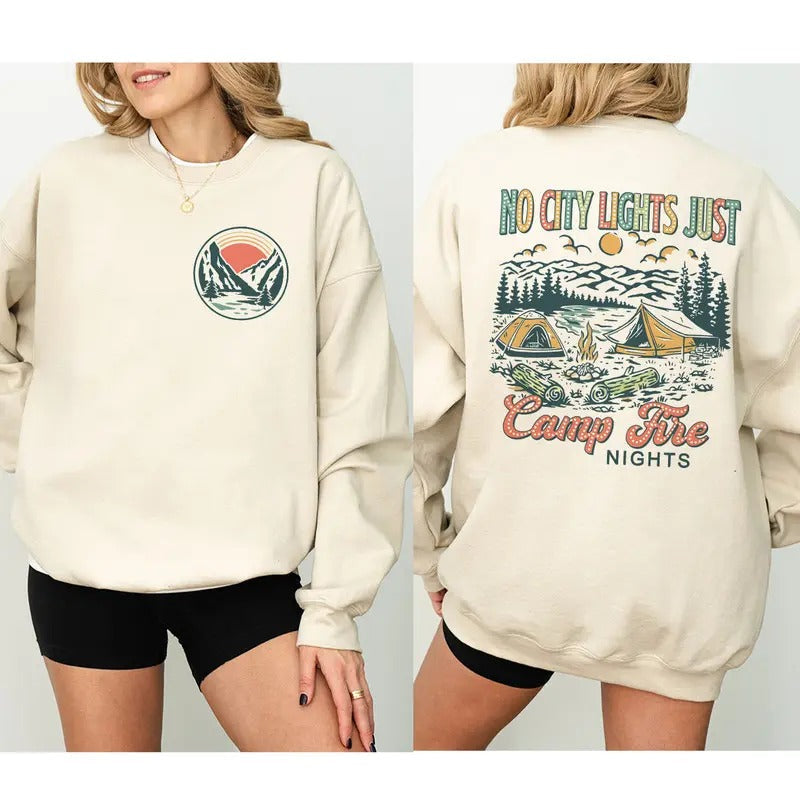 No City Lights Just Campfire Nights Camping Camping Family Camping Camping Camp Lover T-Shirts