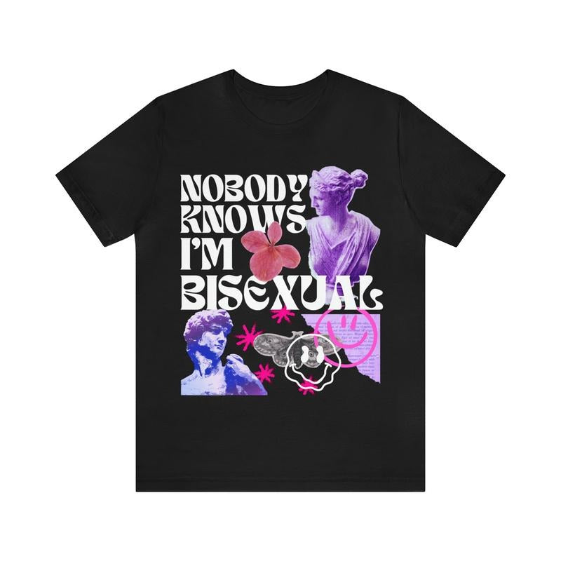 Nobody Knows Im Bisexual Retro Bisexual Shirt Bisexual Pride Shirt Bi Pride Queer Shirt Funny Bisexual Trans Bisexual T-Shirts