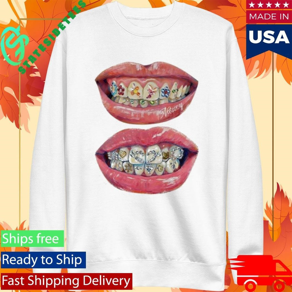 Noissey Hand-Drawn Iced Out Grillz Shirt Unisex , , , Long Sleeve Tee