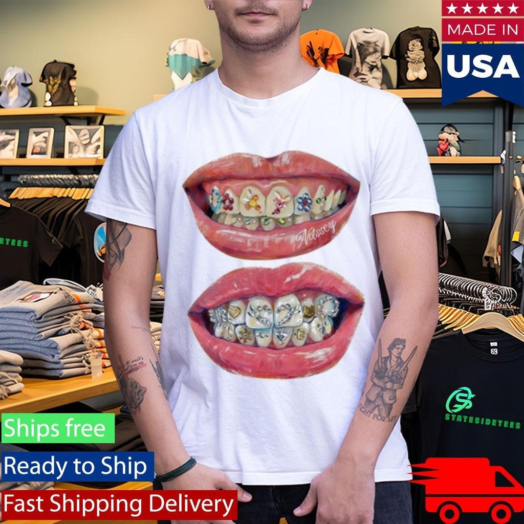 Noissey Hand-Drawn Iced Out Grillz Shirt Unisex , , , Long Sleeve Tee