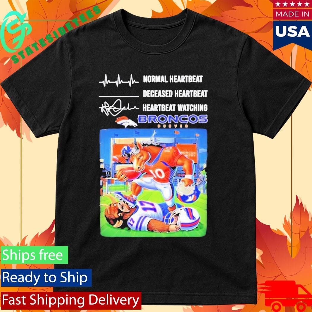 Normal Heartbeat Deceased Heartbeat Heartbeat Watching Broncos 2026 Afc Mascot Shirt Unisex , , , Long Sleeve Tee