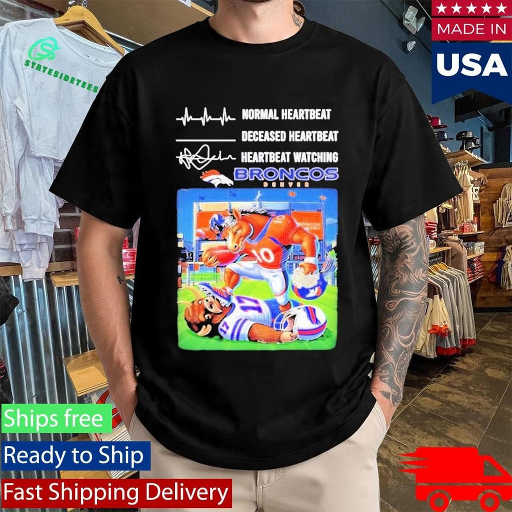 Normal Heartbeat Deceased Heartbeat Heartbeat Watching Broncos 2026 Afc Mascot Shirt Unisex , , , Long Sleeve Tee
