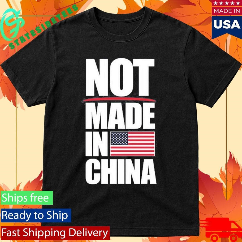 Not Made in China American Flag Shirt Unisex , , , Long Sleeve Tee
