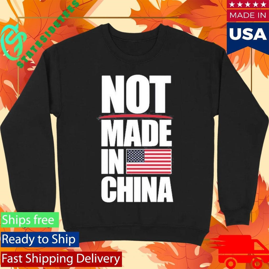 Not Made in China American Flag Shirt Unisex , , , Long Sleeve Tee