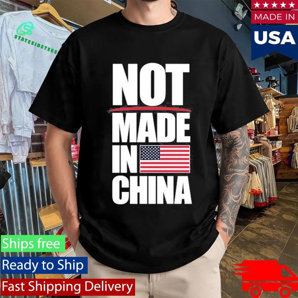 Not Made in China American Flag Shirt Unisex , , , Long Sleeve Tee