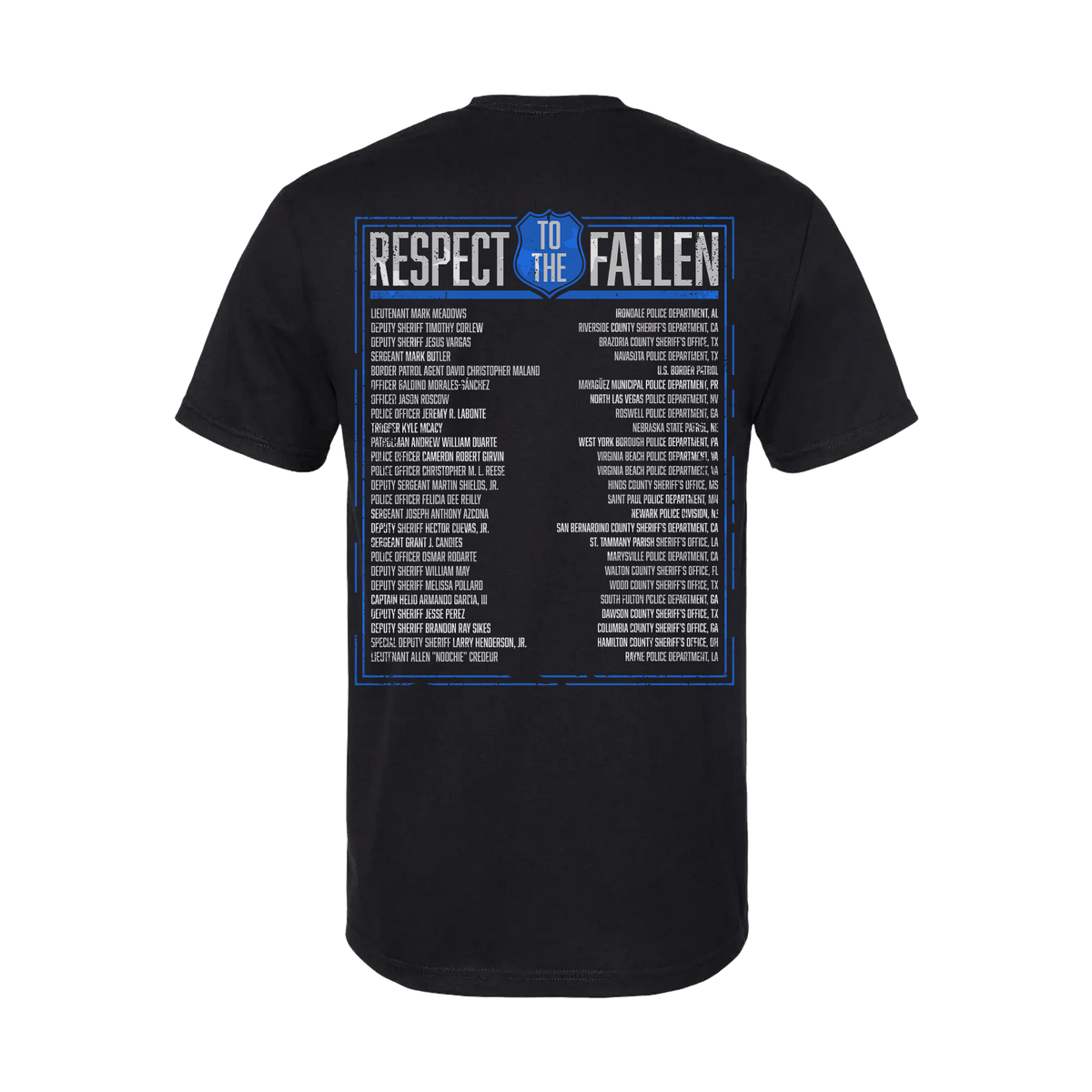 Back Blue Police Commemorative SIGNED T-Shirts