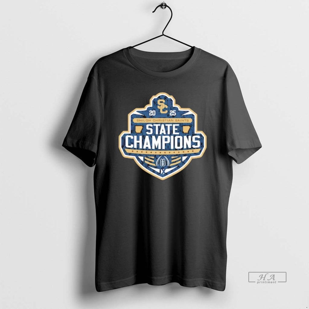 Official 2025 Shiloh Christian Saints State Champions Football Logo