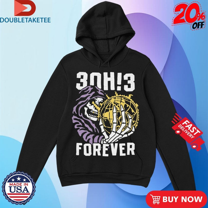 Official 3Oh!3 Forever Globe Shirts Unisex , , , Long Sleeve Tee