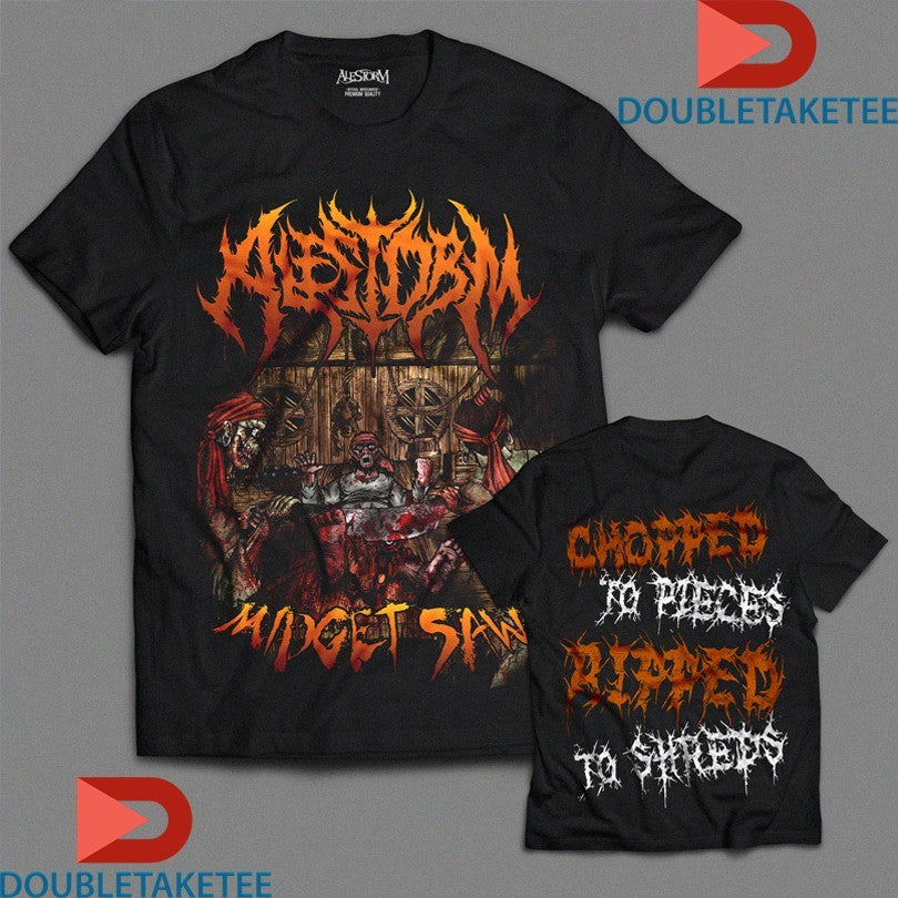 Official Alestorm Chopped To Pieces To Shreds Midget Saw Shirts Unisex , , , Long Sleeve Tee