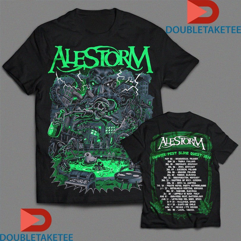Official Alestorm Summer Slime European Tour 2024 Dates Shirts Unisex , , , Long Sleeve Tee