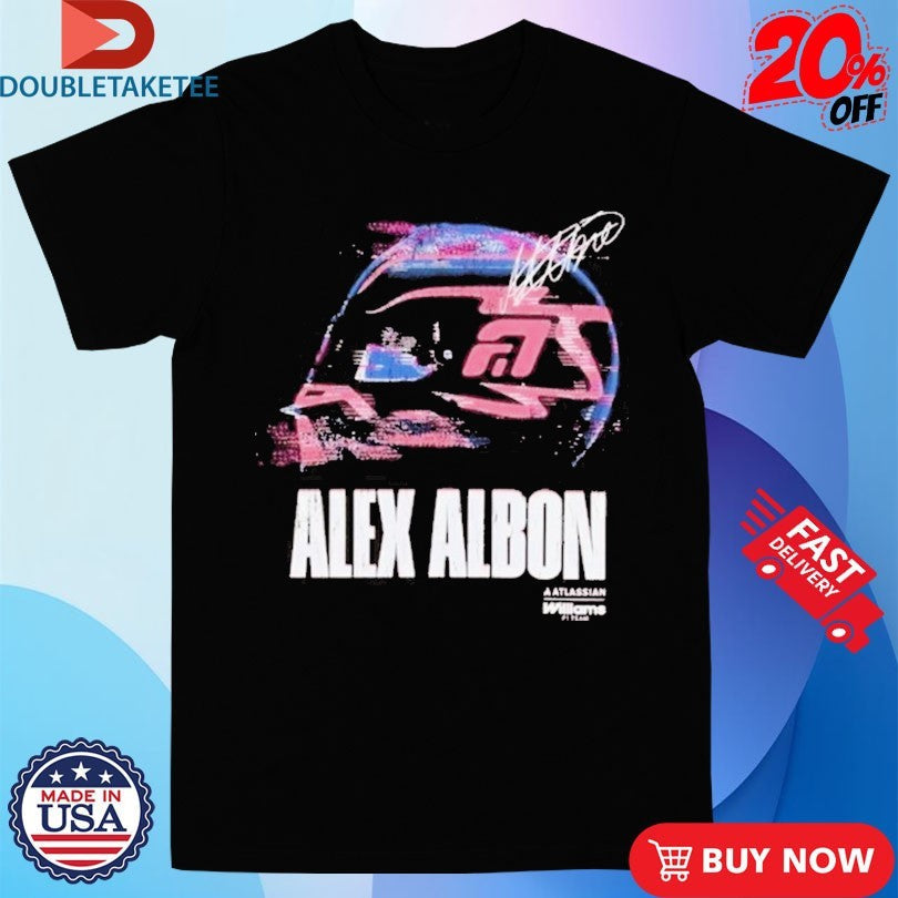 Official Alex Albon Glitch Helmet Williams F1 Shirts Unisex , , , Long Sleeve Tee