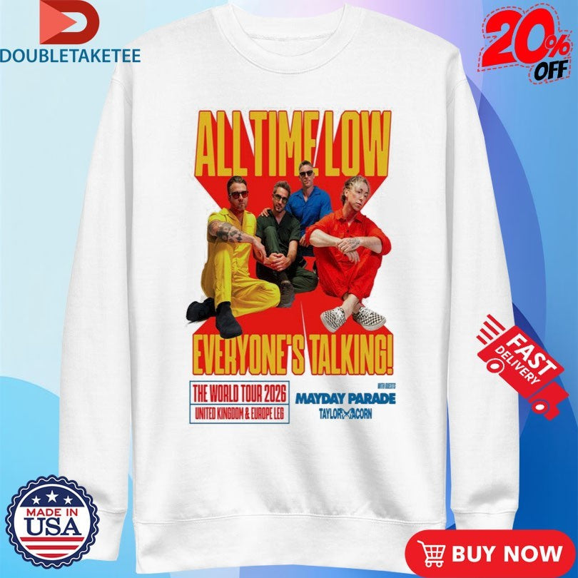 Official All Time Low The World Tour 2026 UK &amp; EU Shirts Unisex , , , Long Sleeve Tee