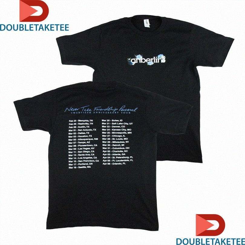 Official Anberlin Never Take Friendship Personal Tour 2025 Dates Floral Shirts Unisex , , , Long Sleeve Tee