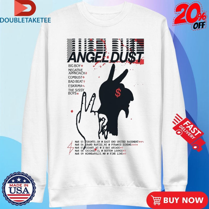 Official Angel DuSt March 2026 Tour Hand Shirts Unisex , , , Long Sleeve Tee