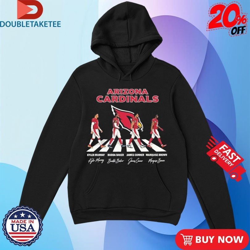 Official Arizona Cardinals With Kyley Murray Budda Baker And James Conner Marquise Brown Abbey Road Walking Signature Shirts