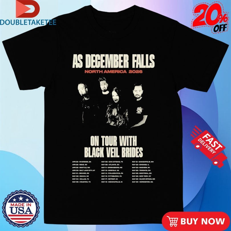 Official As December Falls On Tour With Black Veil Brides North America 2026 Shirts Unisex , , , Long Sleeve Tee