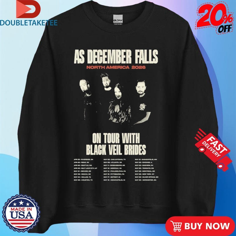 Official As December Falls On Tour With Black Veil Brides North America 2026 Shirts Unisex , , , Long Sleeve Tee
