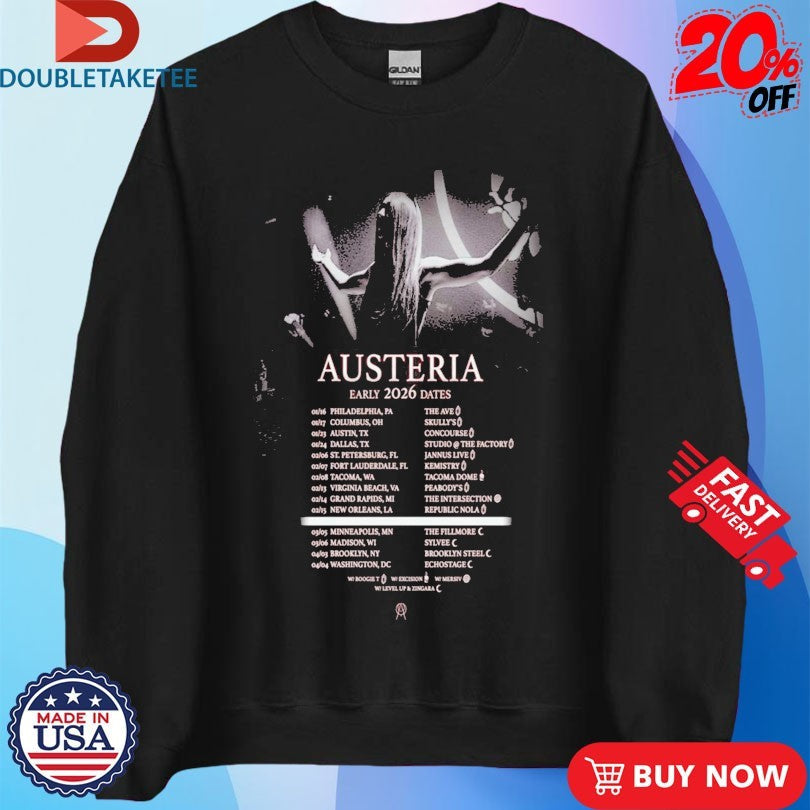 Official Austeria 2026 Early Tour Dates Shirts Unisex , , , Long Sleeve Tee