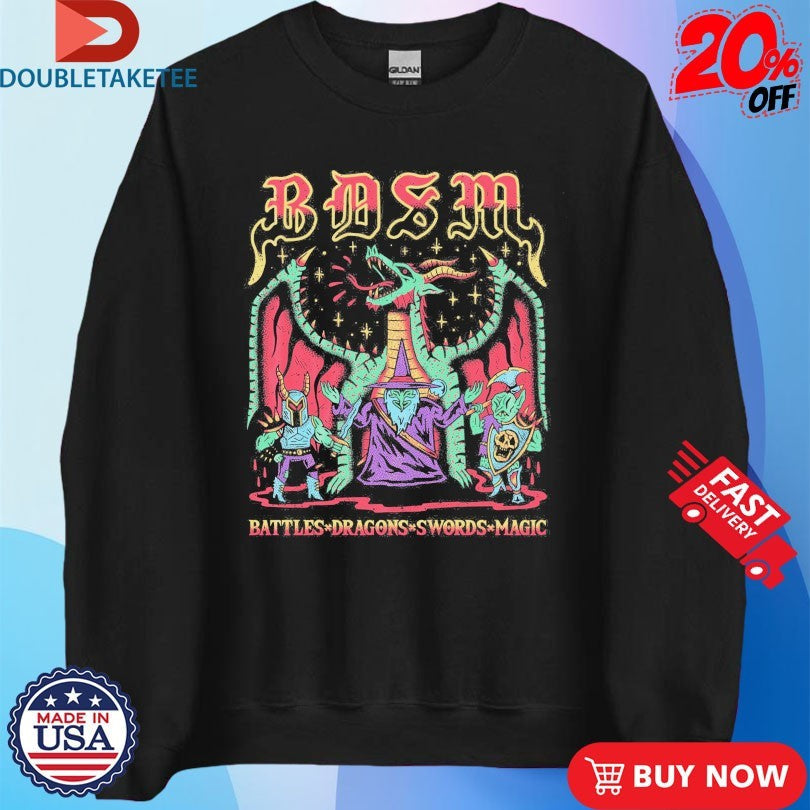 Official BDSM Battles Dragons Swords Magic Wizard Of Barge Shirts Unisex , , , Long Sleeve Tee