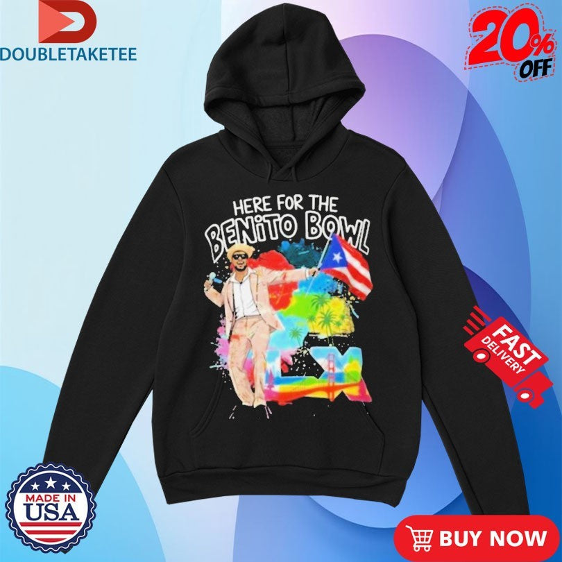Official Bad Bunny Here For The Benito Bowl Bowl Bunny LX 2026 Shirts Unisex , , , Long Sleeve Tee