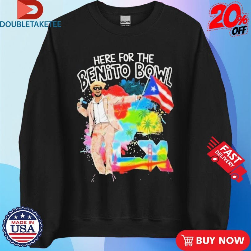 Official Bad Bunny Here For The Benito Bowl Bowl Bunny LX 2026 Shirts Unisex , , , Long Sleeve Tee