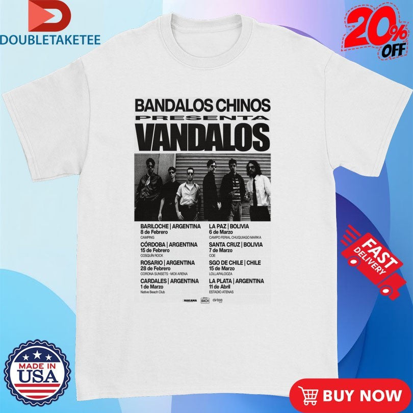 Official Bandalos Chinos Vandalos Tour 2026 Dates Shirts Unisex , , , Long Sleeve Tee