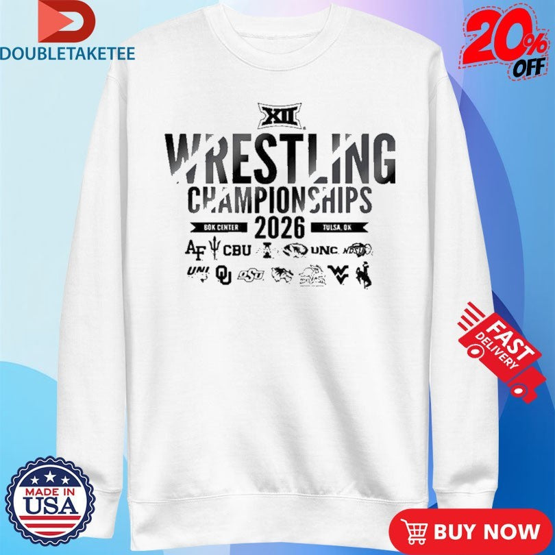 Official Big 12 Wrestling Championships 2026 Bok Center Tulsa OK Logos Shirts Unisex , , , Long Sleeve Tee