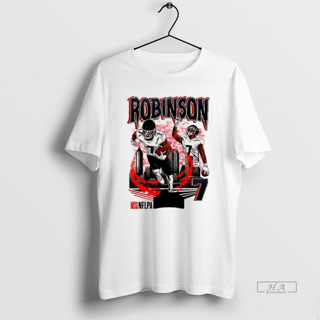 Official Bijan Robinson Atlanta Falcons Football Number 7 Skyline